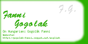 fanni gogolak business card