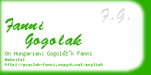 fanni gogolak business card